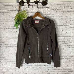 Cavallo Equestrian Bejeweled Brown Equestrian Hooded Jacket